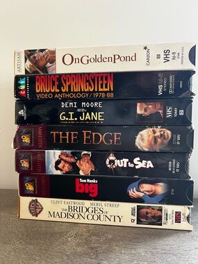 VHS Movie Bundle On Golden Pond Big The Edge Out At Sea Bruce Springsteen GIJane